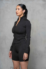 Bella Mock Neck Zip-Up Jacket