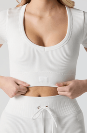Seamless Ribbed Cropped T-Shirt