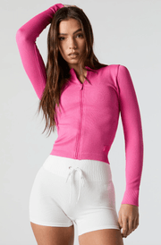 Seamless Long Sleeve Zip-Up Top