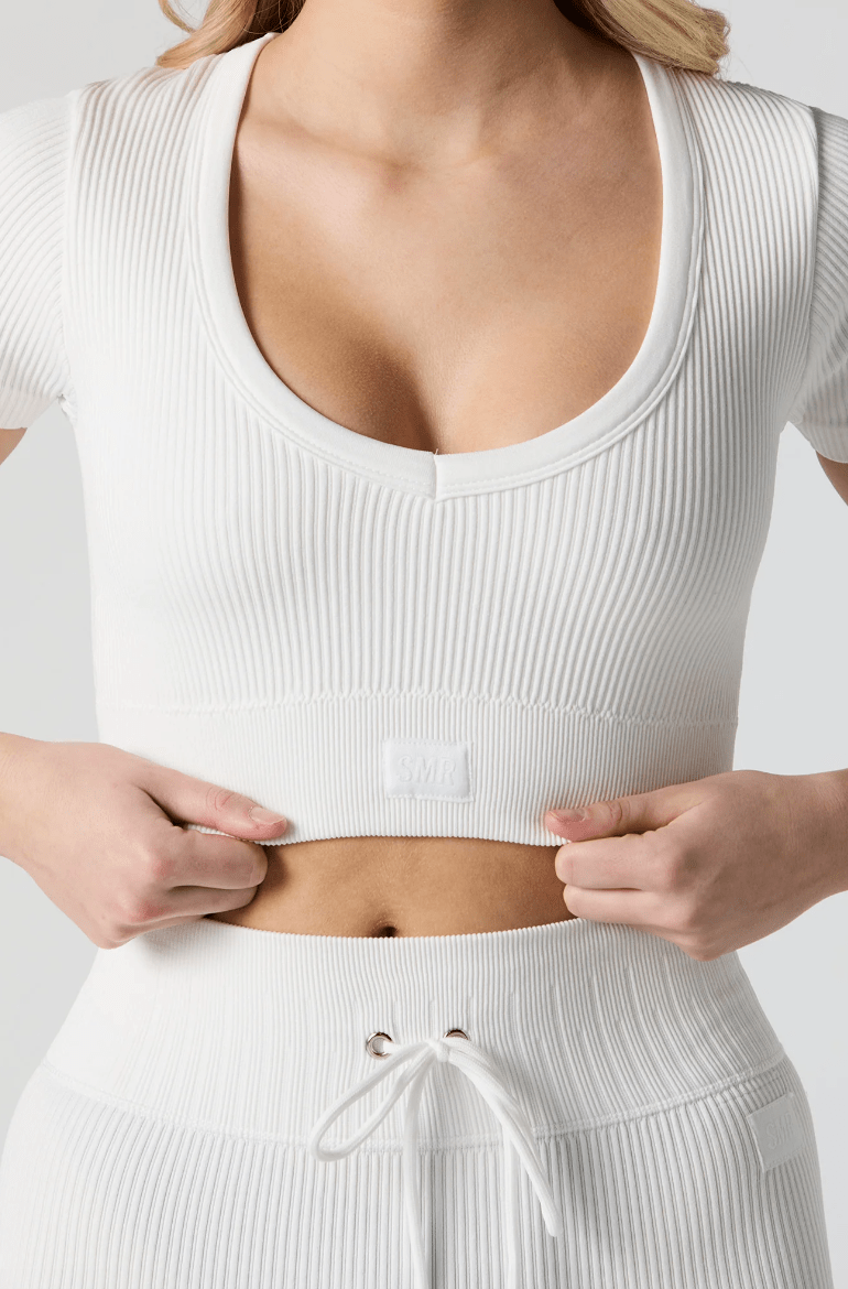 Seamless Ribbed Cropped T-Shirt